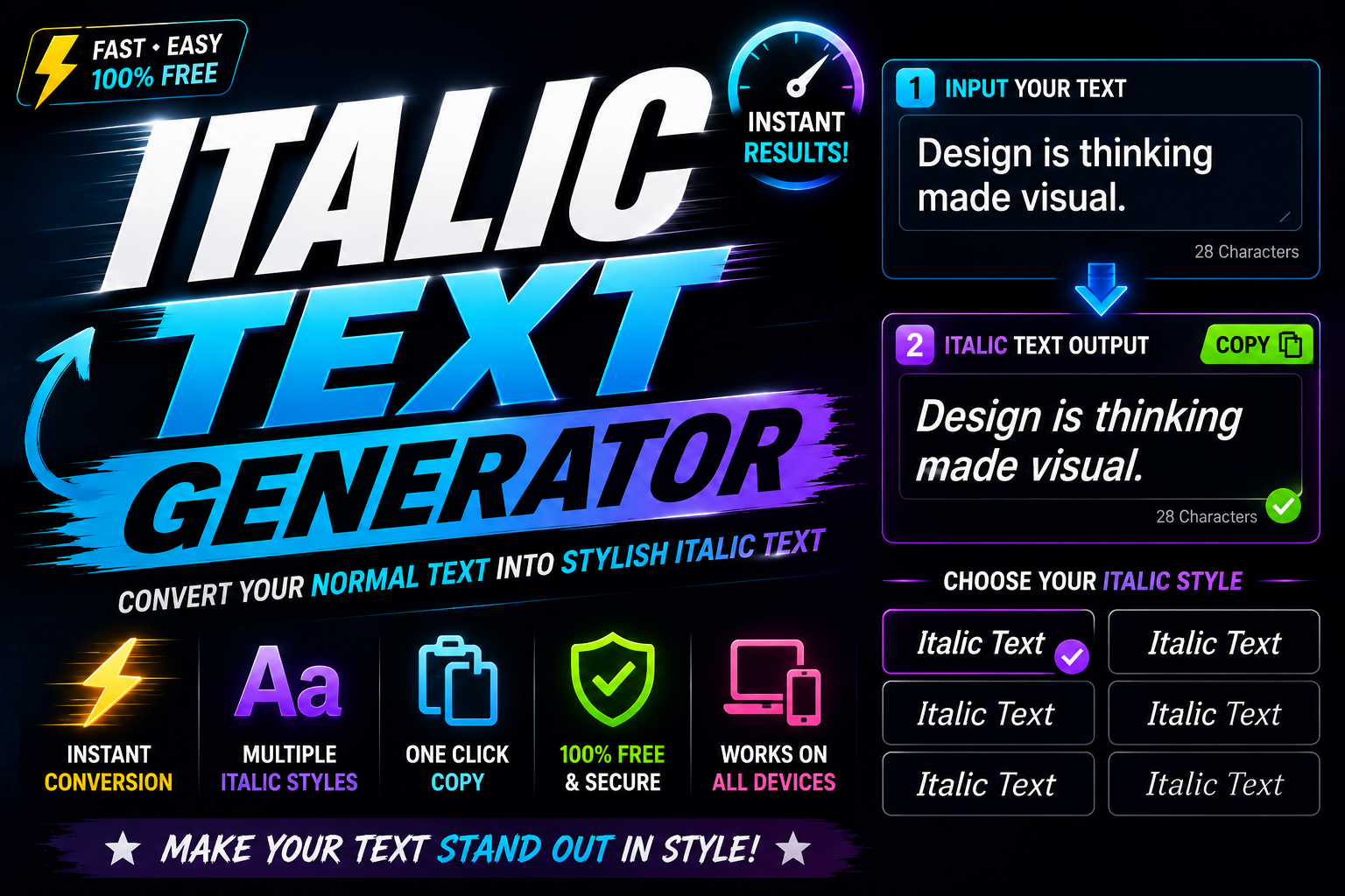 Italic Text Generator