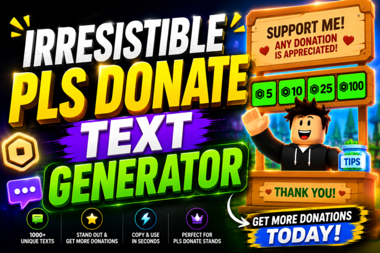 Pls Donate Text Generator (Copy & Paste) | Fast & Free