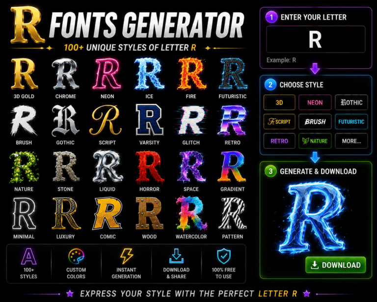 R in Different Fonts