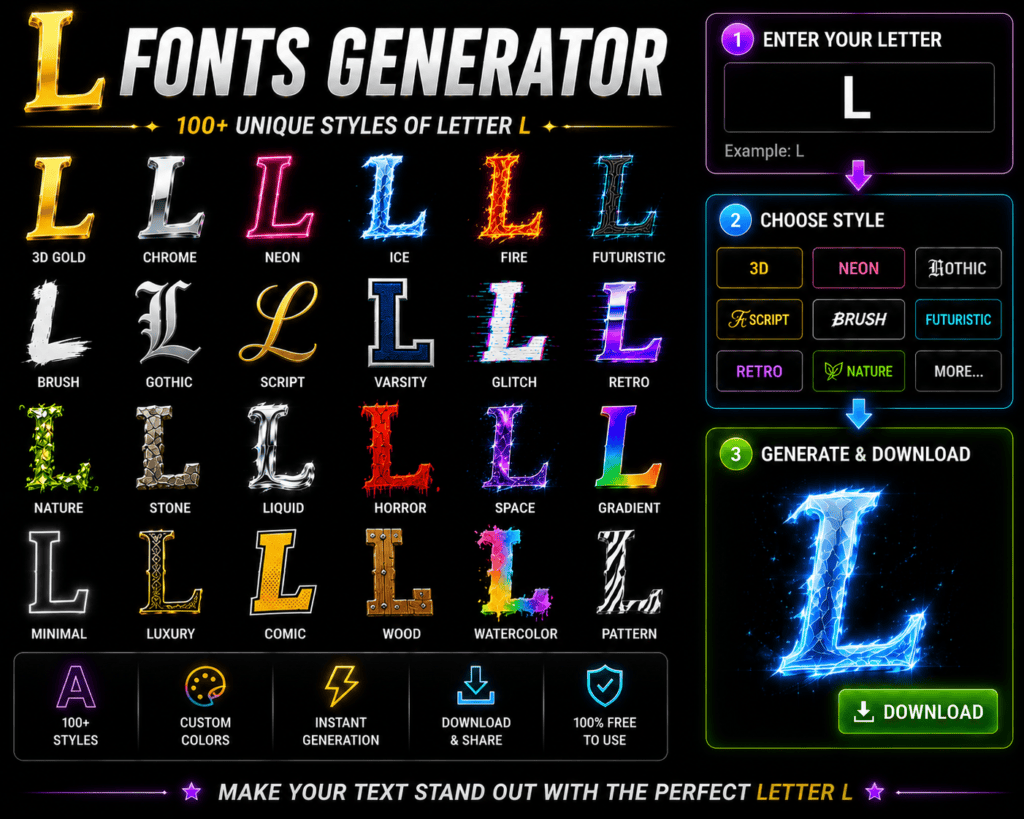 L in Different Fonts