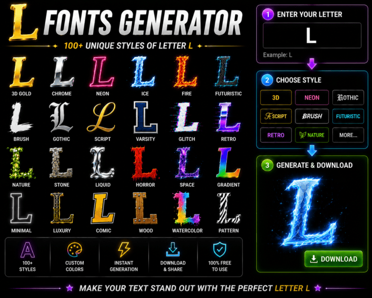 L in Different Fonts