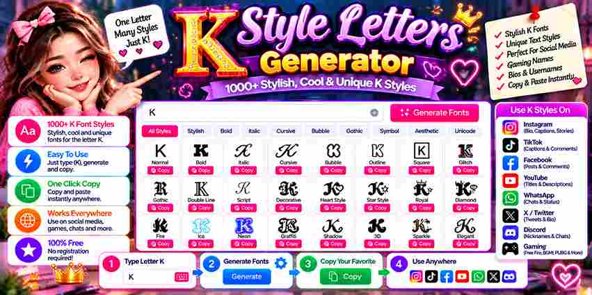 K Style Letters