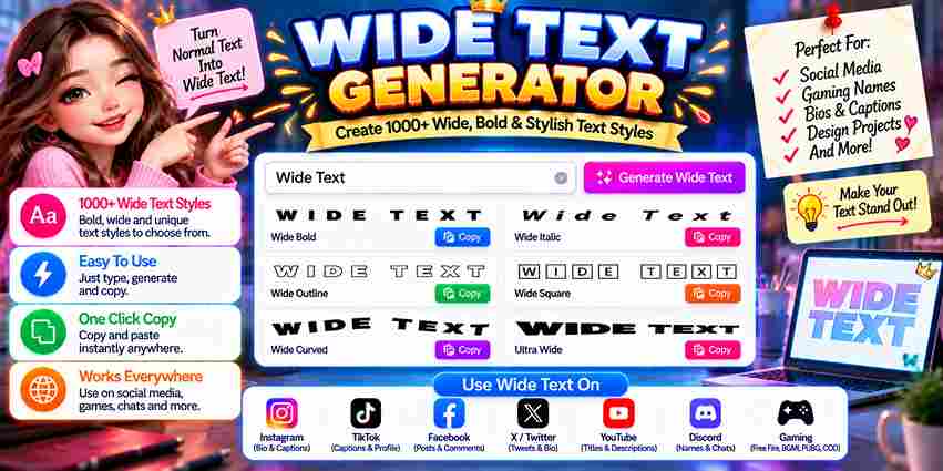 Wide Text Generator