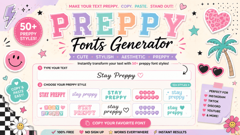 Preppy Fonts Generator