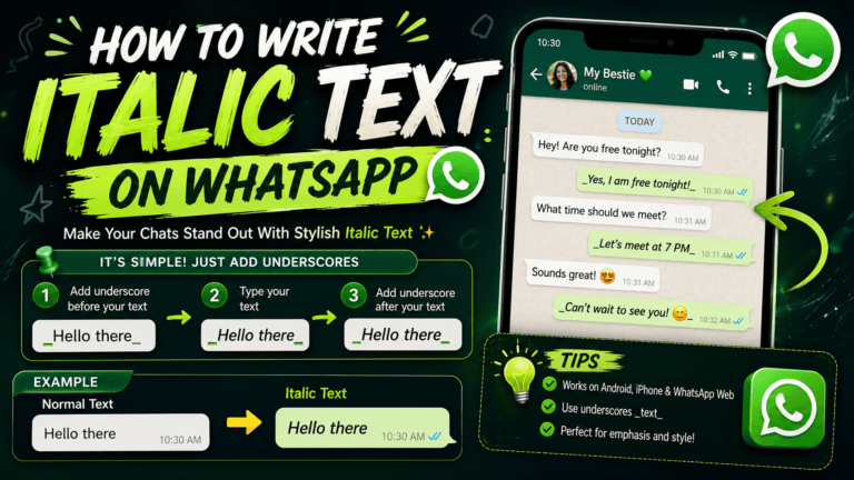 How To Write Italic Text On Whatsapp