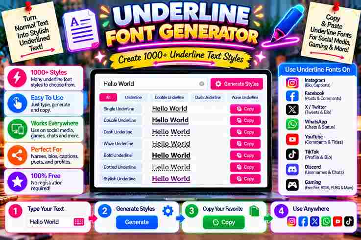 Underline Font Generator