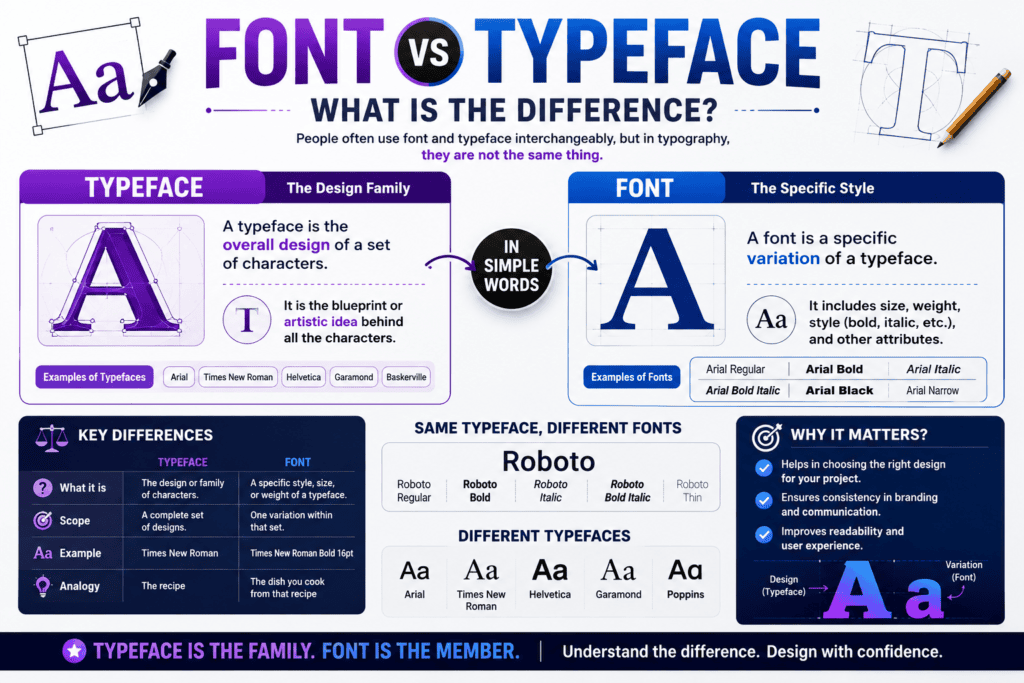 Font vs Typeface: What Is the Difference?