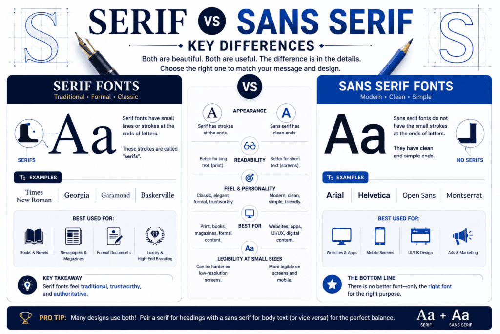 Serif vs Sans Serif Fonts: Key Differences