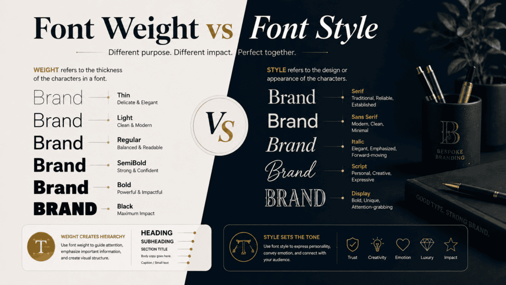 Font Weight vs Font Style