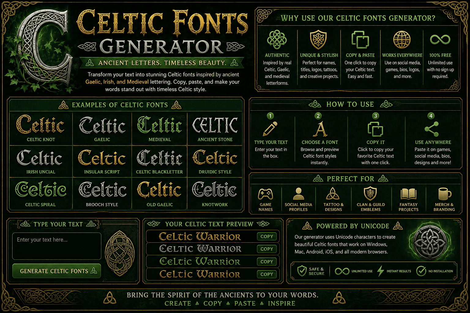 Celtic Fonts Generator
