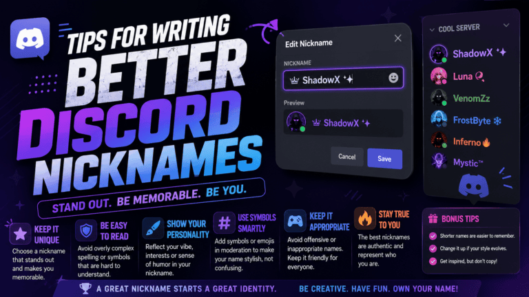 Tips for Writing Better Discord Nicknames
