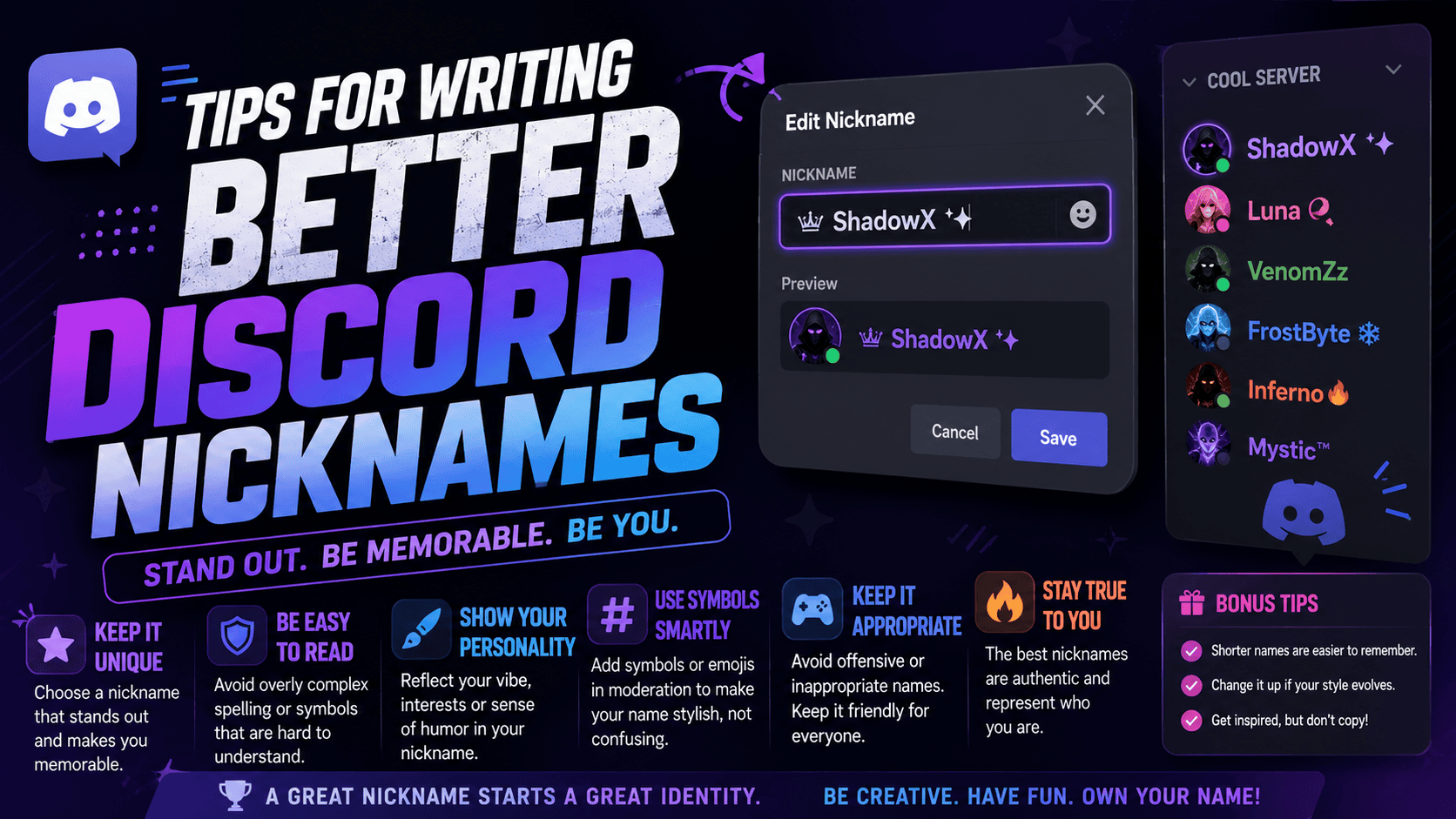 Tips for Writing Better Discord Nicknames