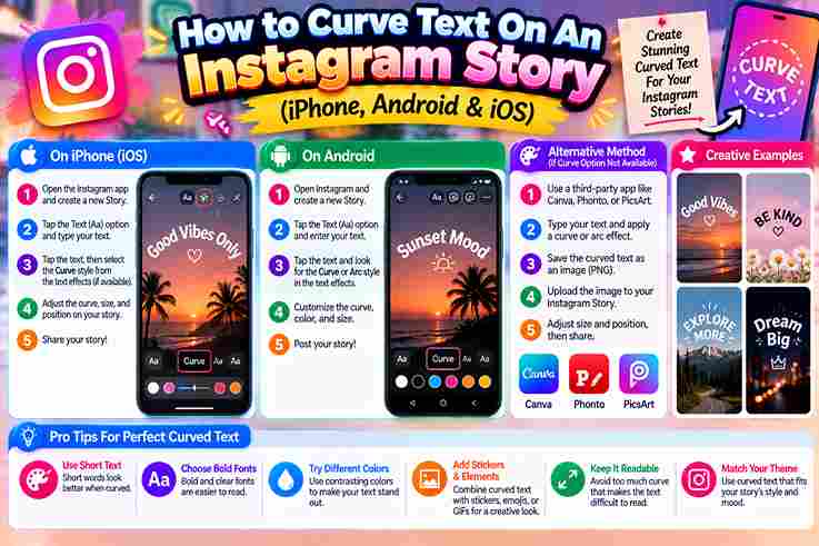 How to Curve Text On An Instagram Story