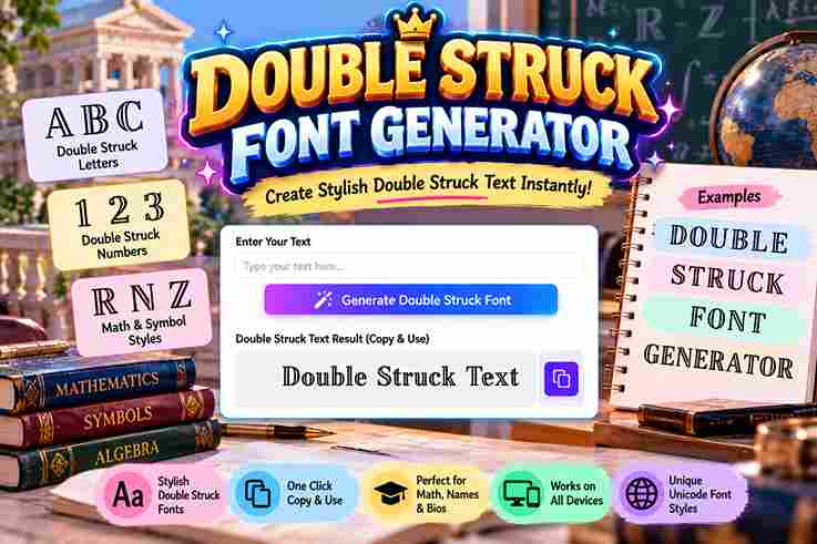 Double Struck Font Generator