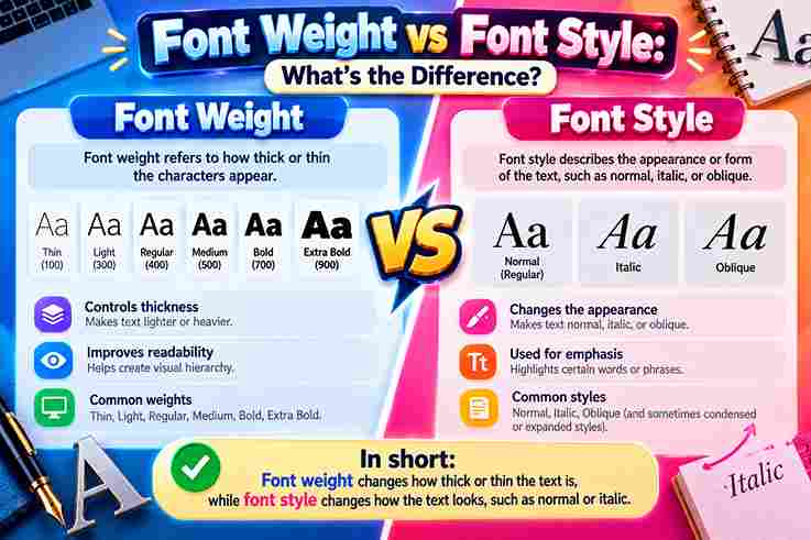 Font Weight vs Font Style