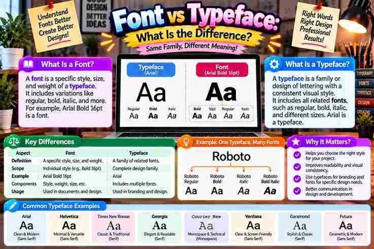 Font vs Typeface: What Is the Difference?