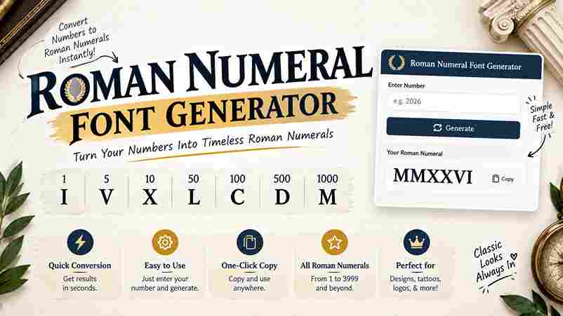 Roman Numeral Font Generator