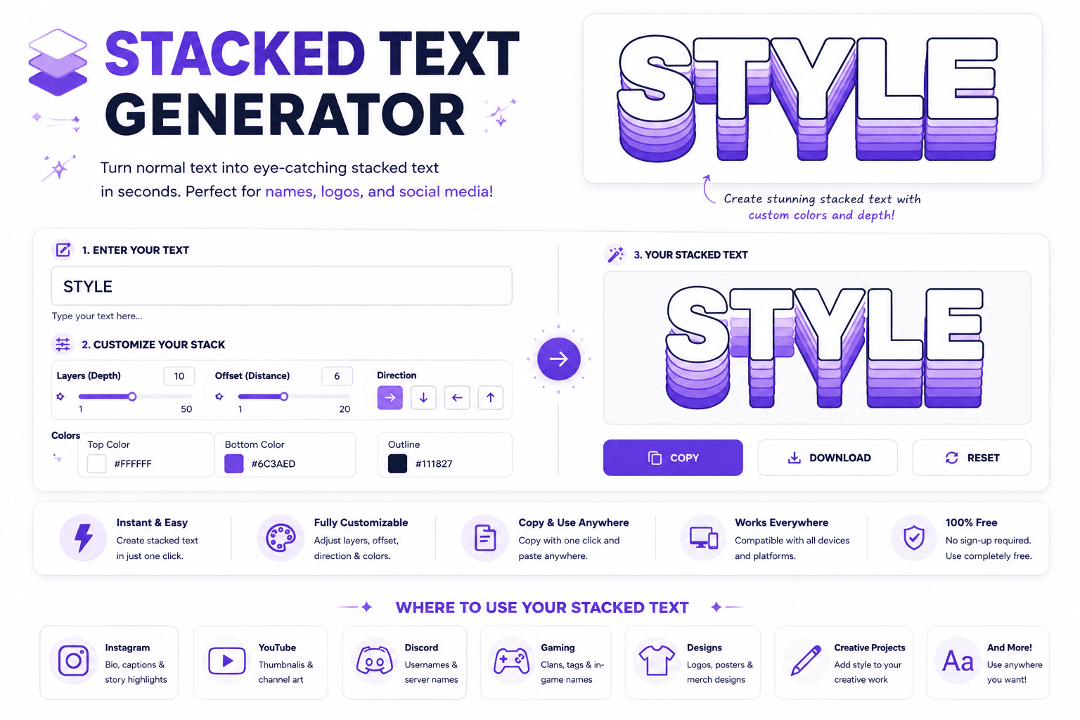 Stacked Text Generator