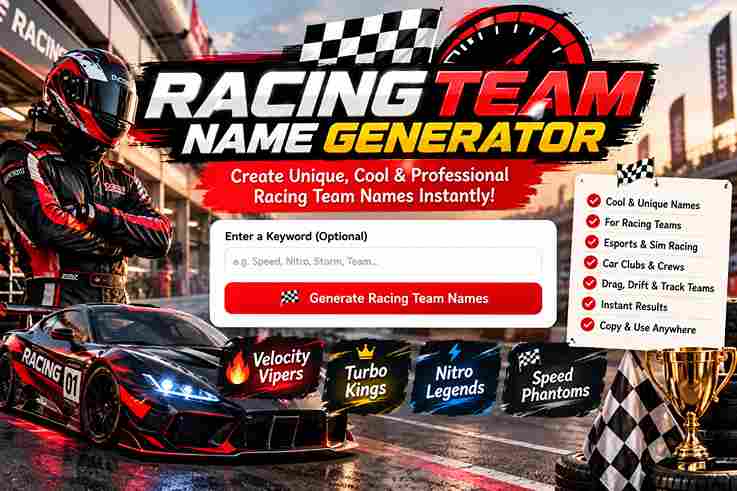 Racing Team Name Generator