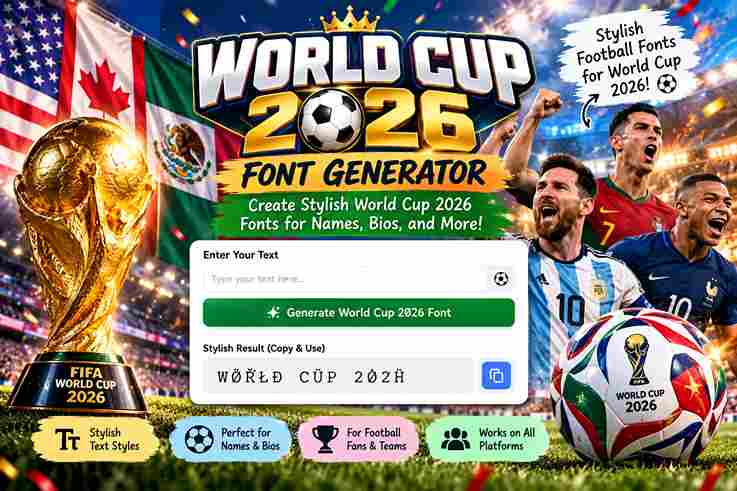 World Cup 2026 Font Generator